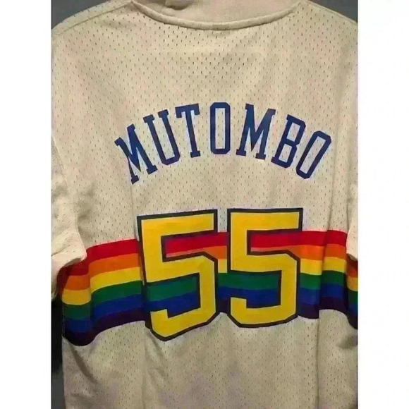 Dikembe Mutombo Denver Nuggets Jersey Large Shirt Mitchell & Ness - Picture 7 of 8